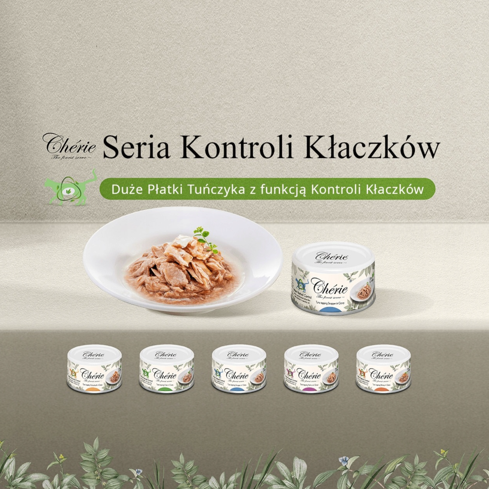 Chérie Hairball Control Tonno con salmone in salsa 80 g.