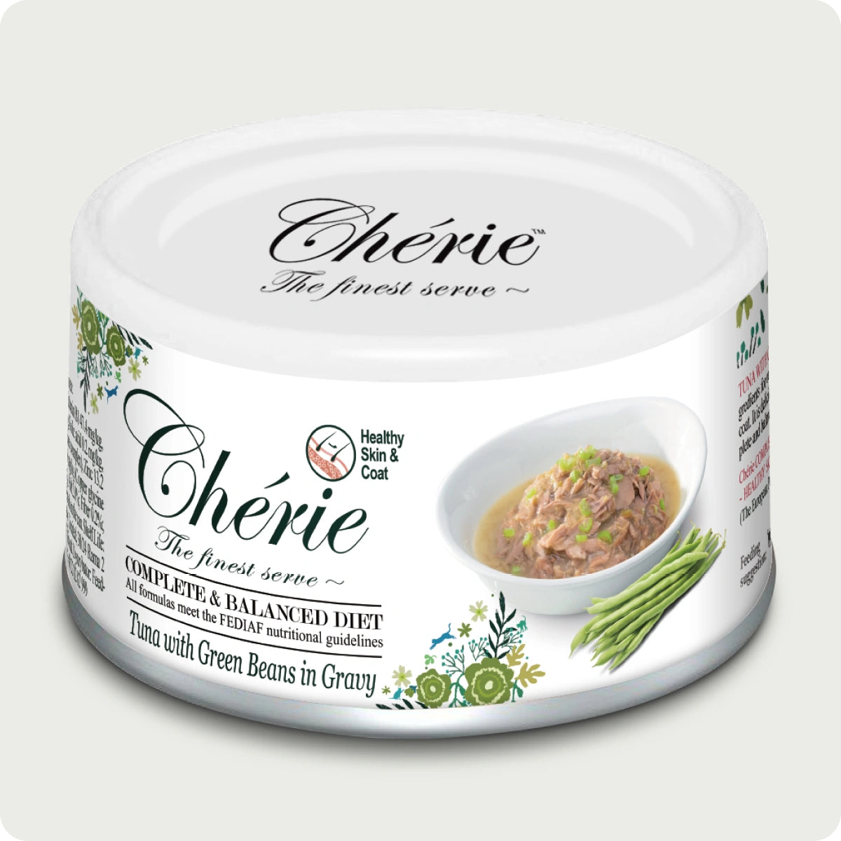 Chérie Dieta completa ed equilibrata Tonno con fagiolini in salsa 80g.