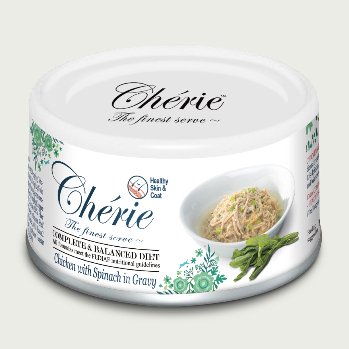 Set | Chérie Special Diet Cibo Umido Pollo con Spinaci 80g + 1 Filetto Gratis