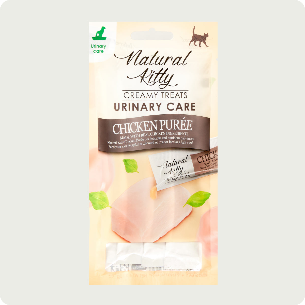 Snack cremoso funzionale Natural Kitty - Purè di pollo - Cura delle vie urinarie