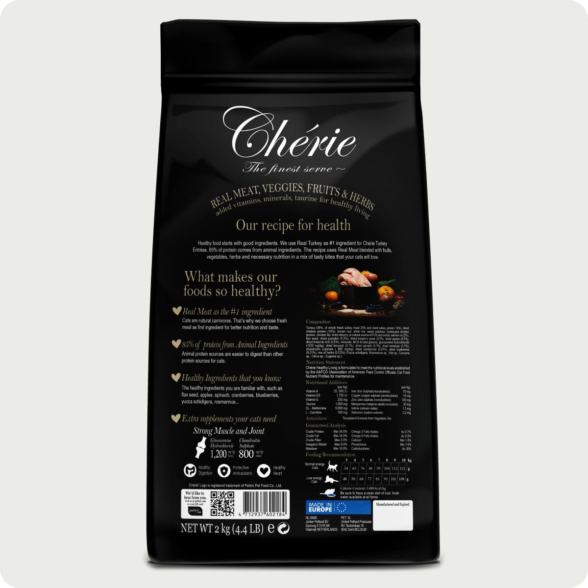 Chérie Cibo secco Tacchino Entrées 2kg. + 2 lattine di cibo umido in omaggio