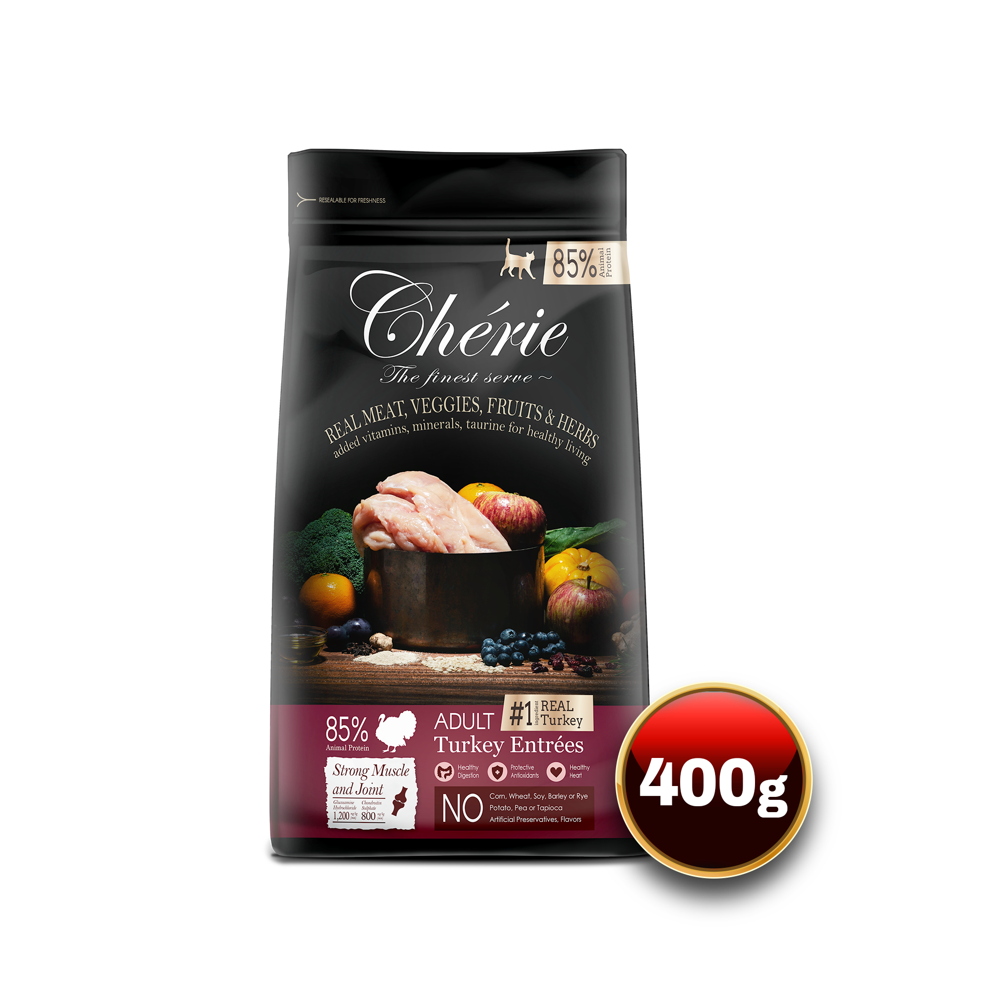 Chérie Cibo secco Tacchino 400g.