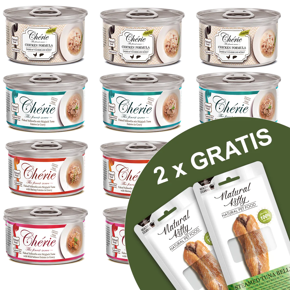 12x MIX di sapori Chérie Primo Piatto + 2 Filetti di Tonno GRATIS