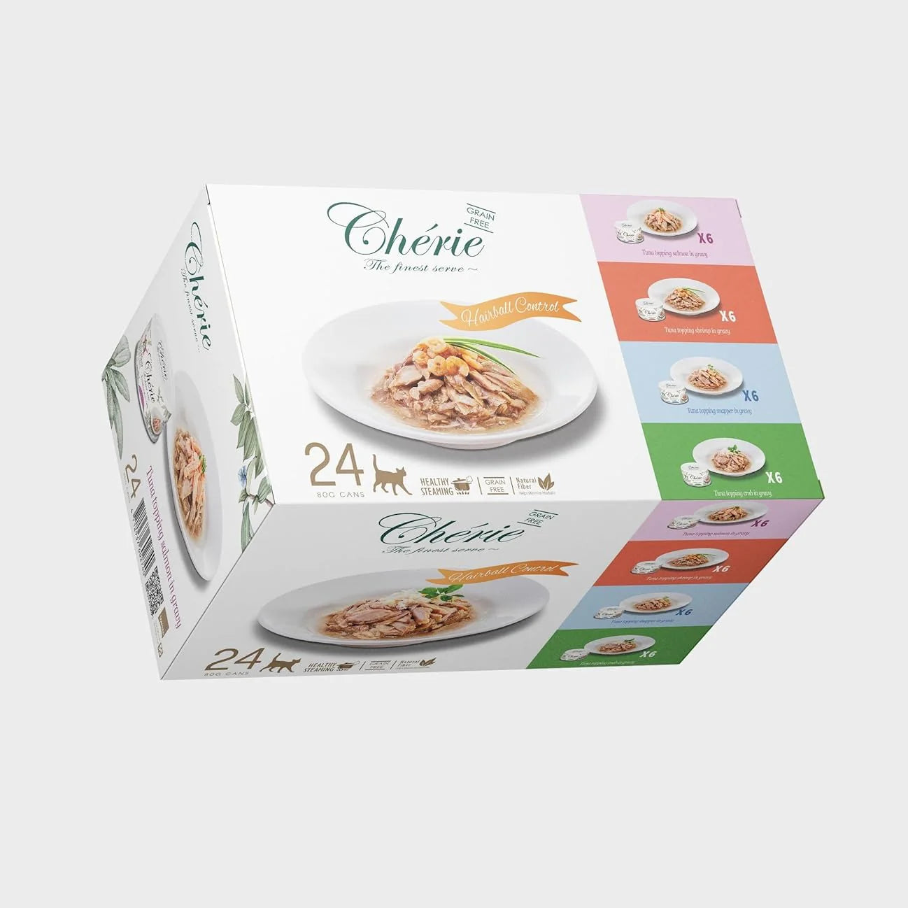 Chérie Hairball Control Series 24 pezzi x 80 g + 2 cubetti di carne in omaggio